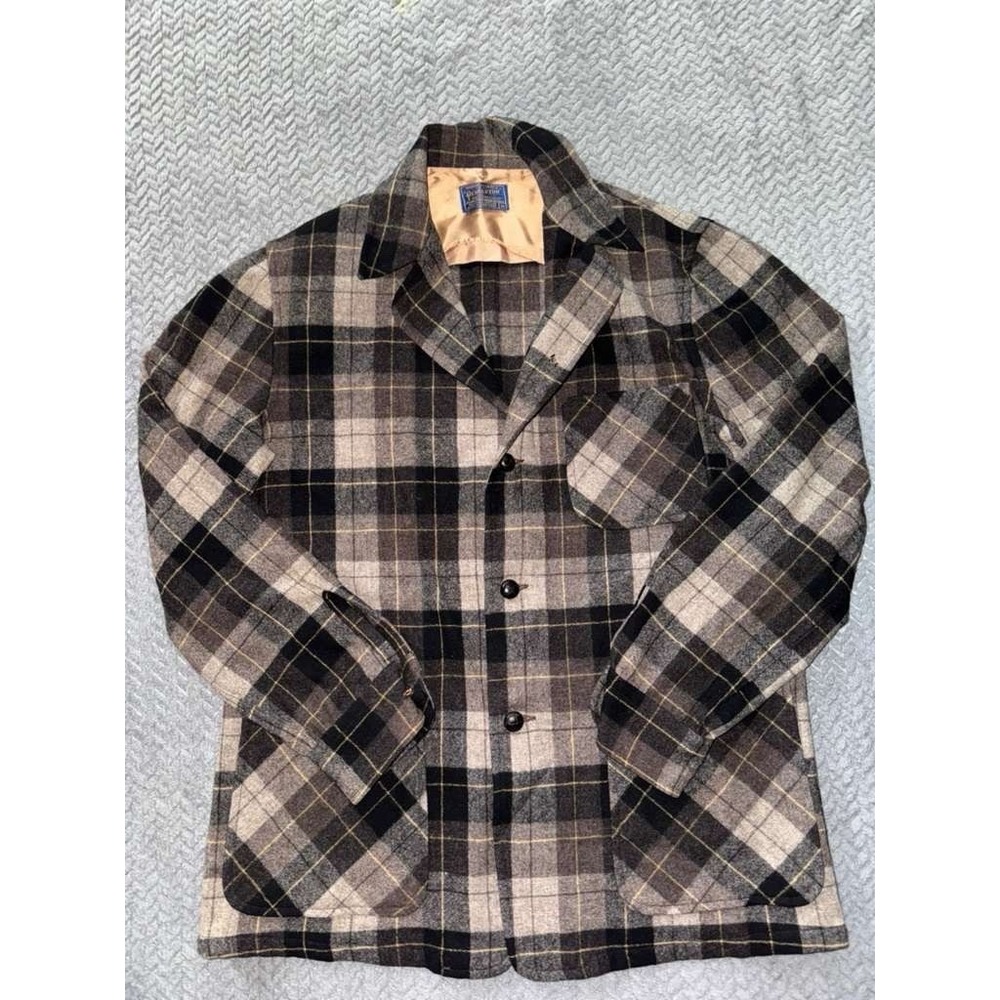 Pendleton‎ Vintage Flannel Jacket Shirt Rockabilly Surf Shadow Wool Oregon Sz M